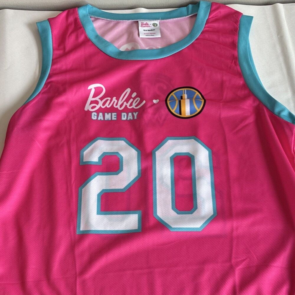 Barbie Pink WNBA Chicago Sky #20 Basketball Jersey Top Size M Pink Blue White